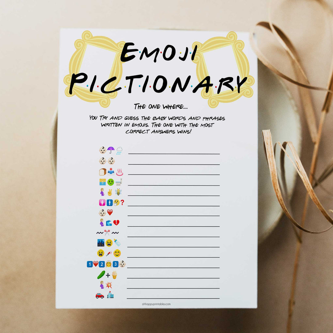 baby emoji pictionary game, Printable baby shower games, friends fun baby games, baby shower games, fun baby shower ideas, top baby shower ideas, friends baby shower, friends baby shower ideas