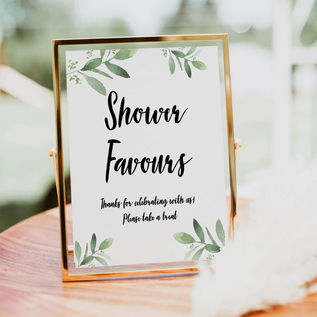 baby favors sign, baby shower signs, printable baby shower signs, botanical baby shower decor, floral baby table signs
