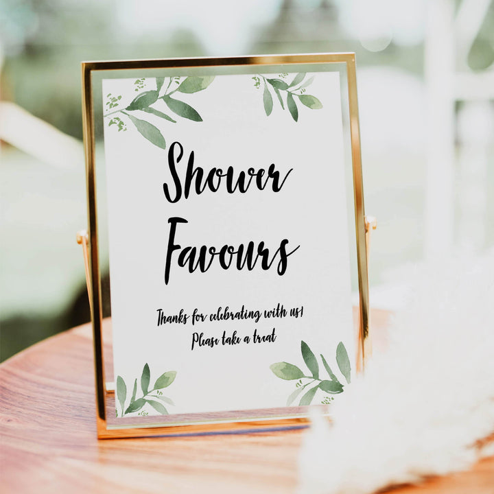 baby favors sign, baby shower signs, printable baby shower signs, botanical baby shower decor, floral baby table signs