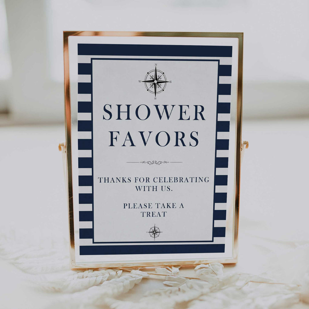 nautical baby shower signs, favors baby shower signs, printable baby shower signs, ahoy its a boy signs, fun baby signs