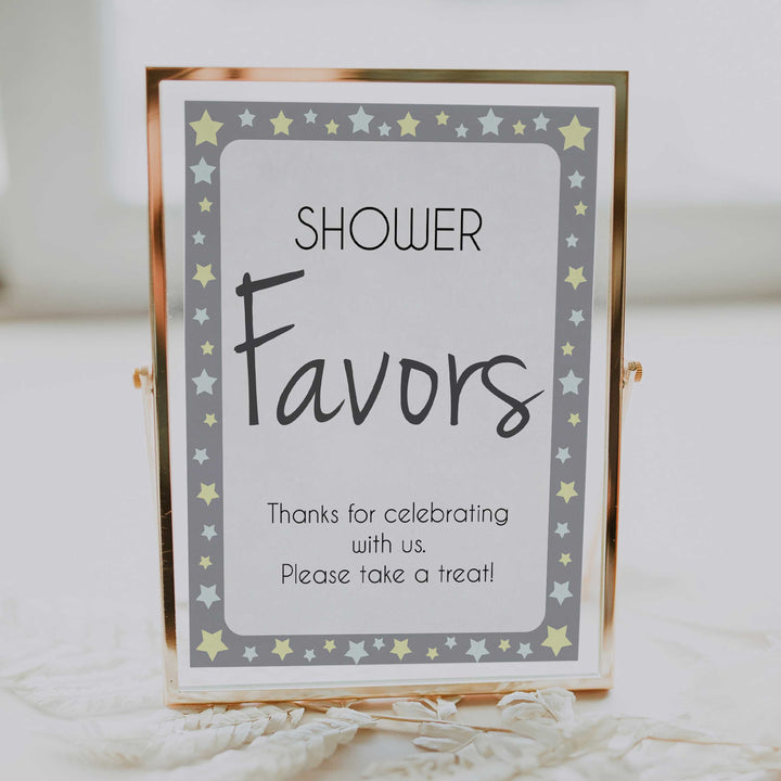 Printable baby signs, yellow and grey stars, baby shower favors sign, printable baby shower signs, top baby shower decor, baby printable decor