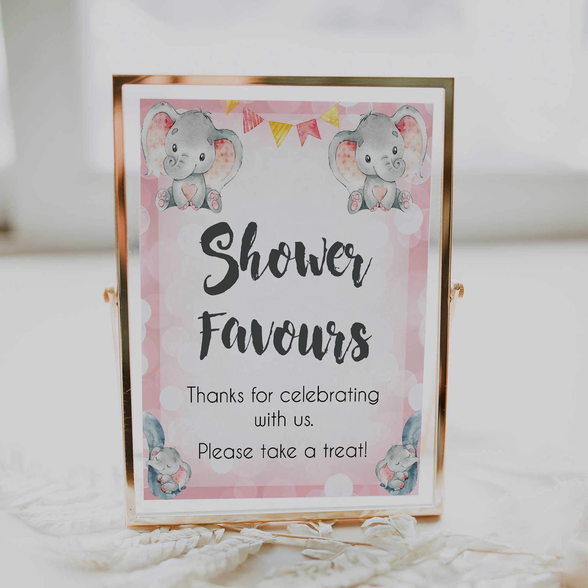 baby favors table sign, printable favors table sign, Pink elephant baby decor, printable baby table signs, printable baby decor, pink table signs, fun baby signs, fun baby table signs