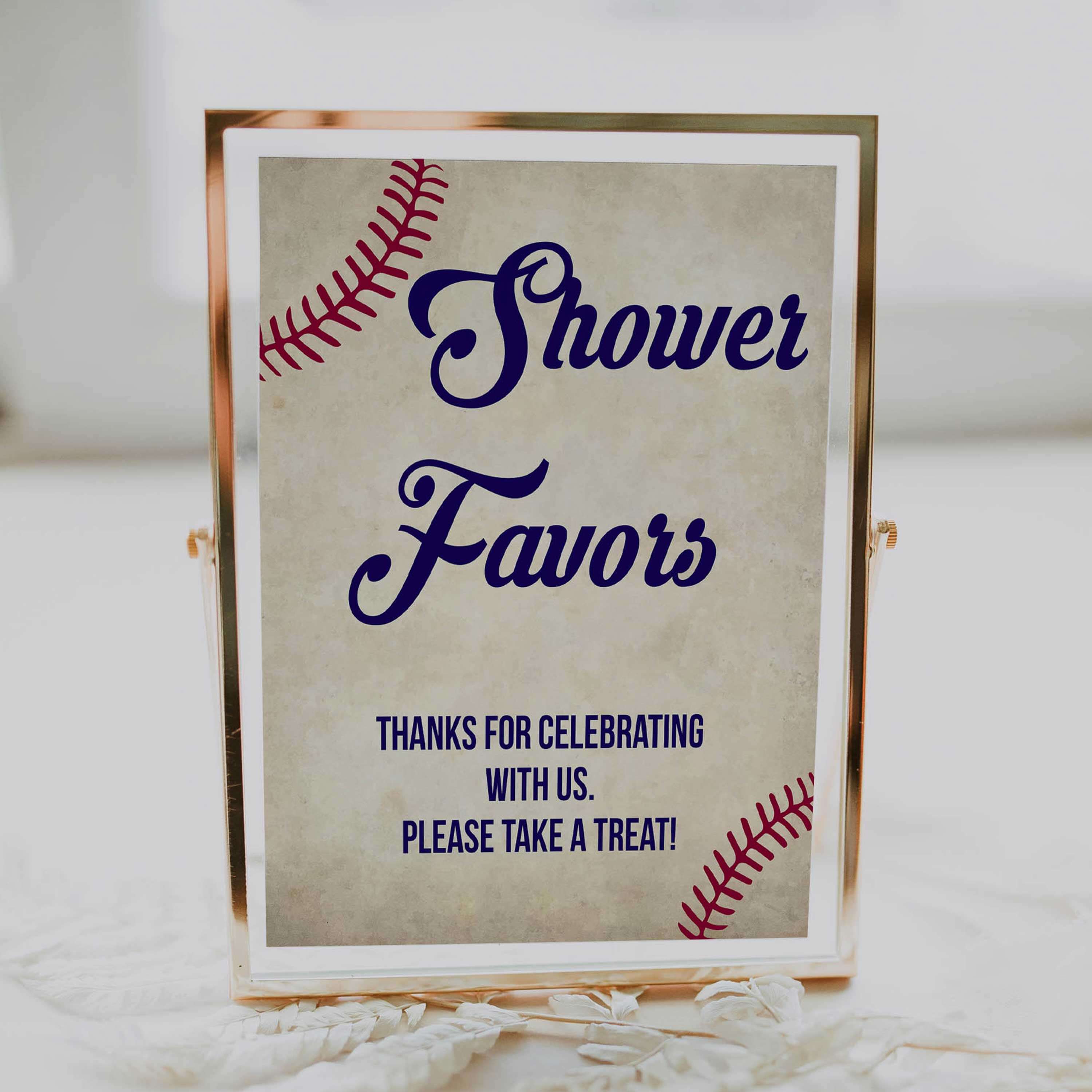 Baby Shower Favors Sign, Favors Table Sign, Baseball baby signs, baseball baby decor, printable baby shower decor, fun baby decor, baby food signs, printable baby shower ideas