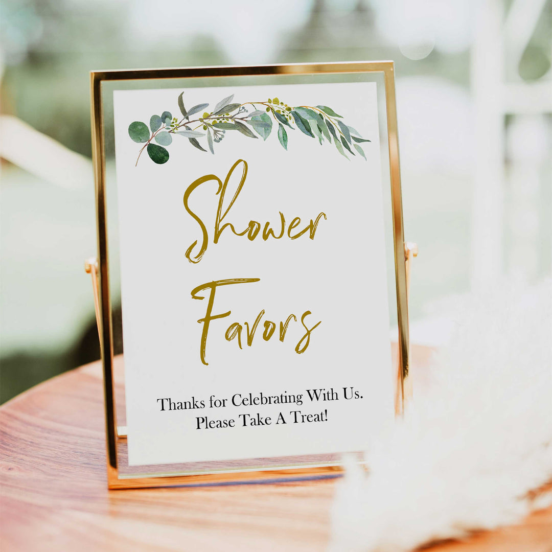 eucalyptus baby signs, shower favors baby signs, favour baby signs, printable baby signs, botanical baby signs, baby shower decor, fun baby signs