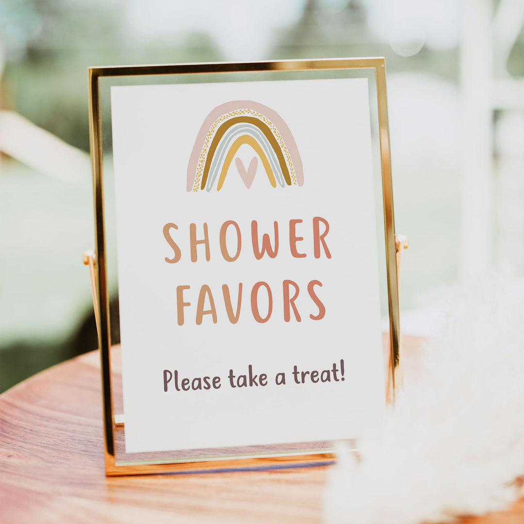 shower favors table sign, Boho rainbow baby decor, printable baby table signs, printable baby decor, baby boho rainbow table signs, fun baby signs, baby boho rainbow fun baby table signs