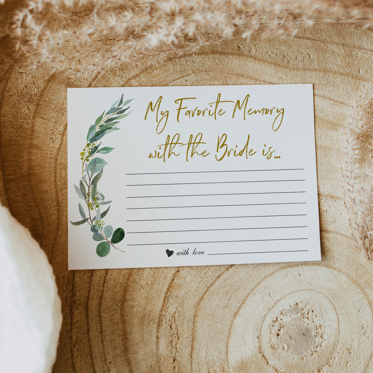Favorite Memory with the Bride - Eucalyptus Leaf