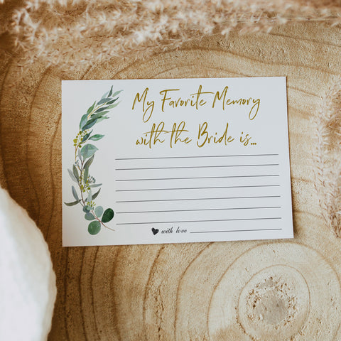 Favorite Memory with the Bride - Eucalyptus Leaf