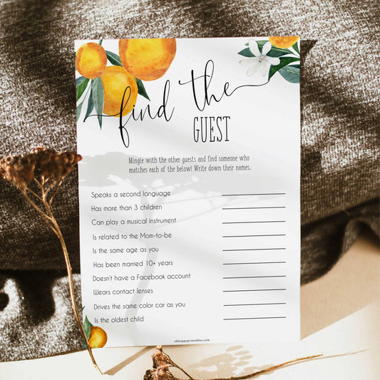 find the guest baby shower game, Printable baby shower games, little cutie baby games, baby shower games, fun baby shower ideas, top baby shower ideas, little cutie baby shower, baby shower games, fun little cutie baby shower ideas, citrus baby shower games, citrus baby shower, orange baby shower