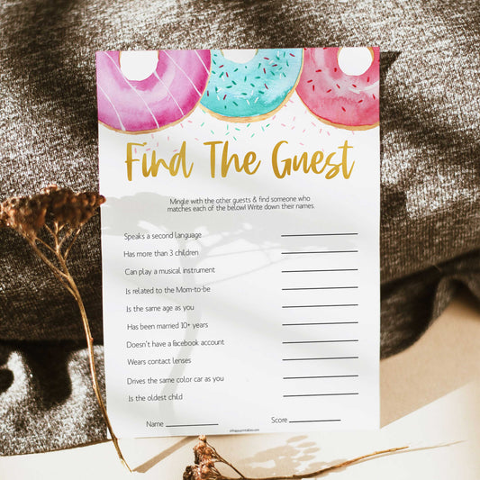 editable baby games, find the guest baby shower game, Printable baby shower games, donut baby games, baby shower games, fun baby shower ideas, top baby shower ideas, donut sprinkles baby shower, baby shower games, fun donut baby shower ideas