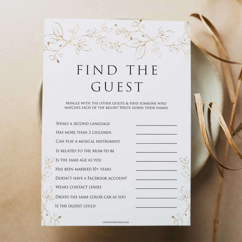 find the guest baby game, Printable baby shower games, gold leaf baby games, baby shower games, fun baby shower ideas, top baby shower ideas, gold leaf baby shower, baby shower games, fun gold leaf baby shower ideas