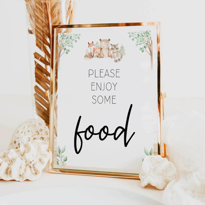 food baby shower table signs, Woodland animals baby decor, printable baby table signs, printable baby decor, baby woodland animals table signs, fun baby signs, baby woodland animals fun baby table signs