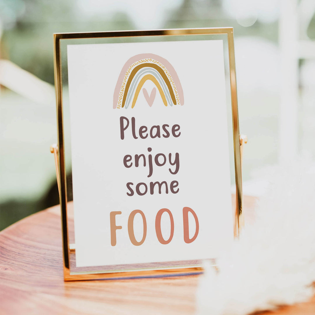 food baby shower table sign, Boho rainbow baby decor, printable baby table signs, printable baby decor, baby boho rainbow table signs, fun baby signs, baby boho rainbow fun baby table signs