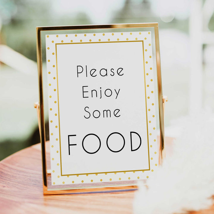 foods baby table signs, food table signs, Baby gold dots baby decor, printable baby table signs, printable baby decor, baby gold glitter table signs, fun baby signs, baby gold fun baby table signs