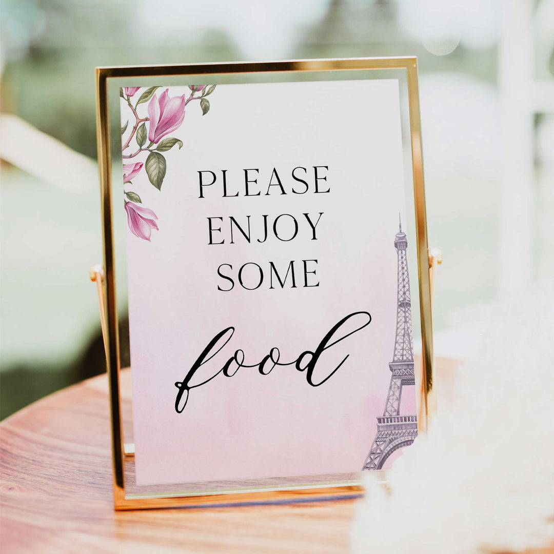 food baby shower tables signs,  Paris baby shower games, printable baby shower games, Parisian baby shower games, fun baby shower games