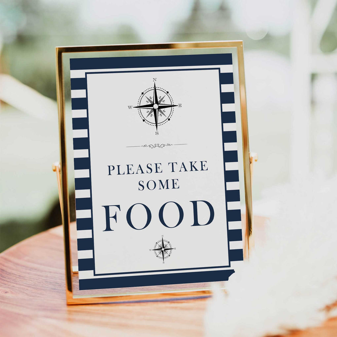 nautical food baby sign, printable baby signs, baby shower signs, food signs, ahoy its a boy sign, fun baby shower signs