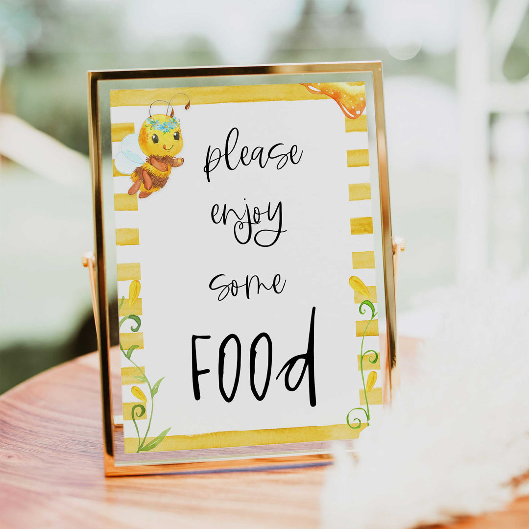 food baby table signs, food baby signs, Mommy to bee baby decor, printable baby table signs, printable baby decor, mommy bee table signs, fun baby signs, mummy bee fun baby table signs