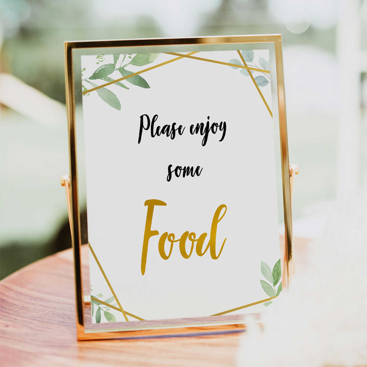 food baby signs, food baby decor sign, Gold geometric baby decor, printable baby table signs, printable baby decor, gold table signs, fun baby signs, geometric fun baby table signs