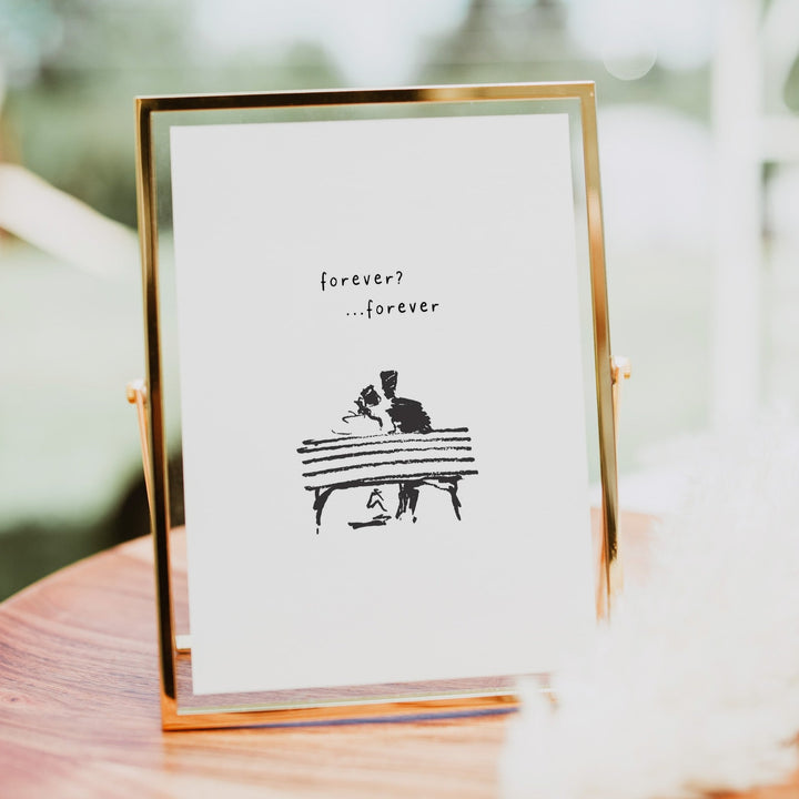 Forever Couple Gift Printable Illustration, Christmas Gift for Girlfriend, for Boyfriend, Romantic Gift, Last Minute, Stocking Filler Gift