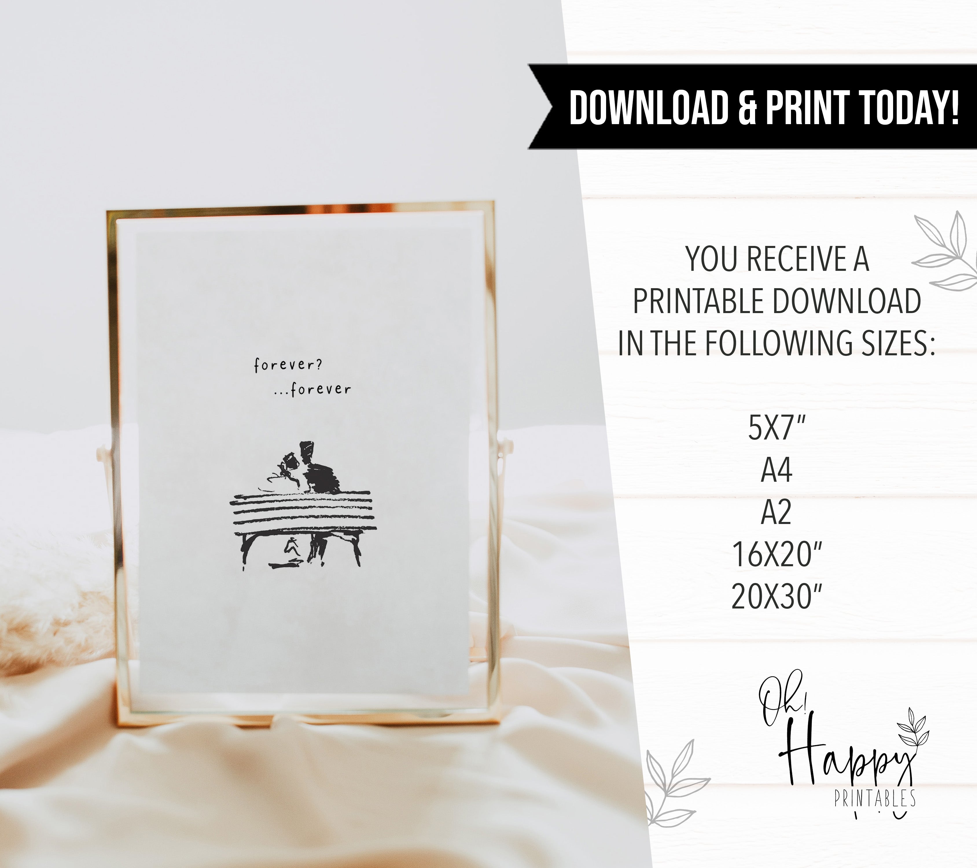 Forever Couple Gift Illustration - Couples Gift Ideas – OhHappyPrintables