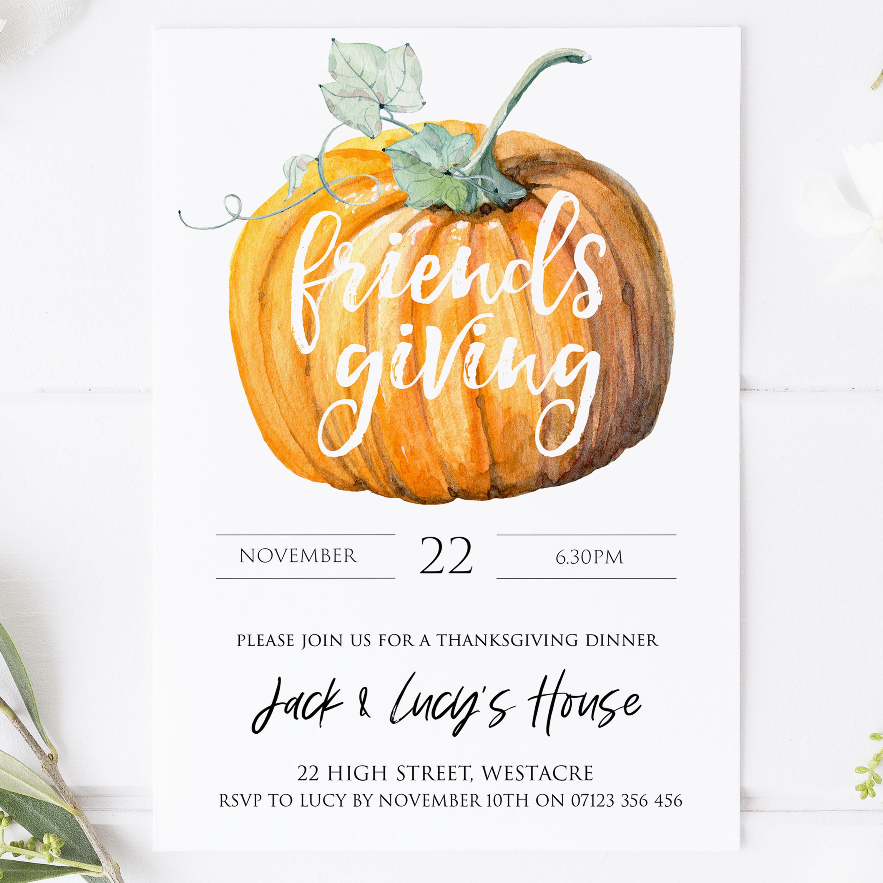 Friendsgiving Thanksgiving Invitation Oh Happy Printables