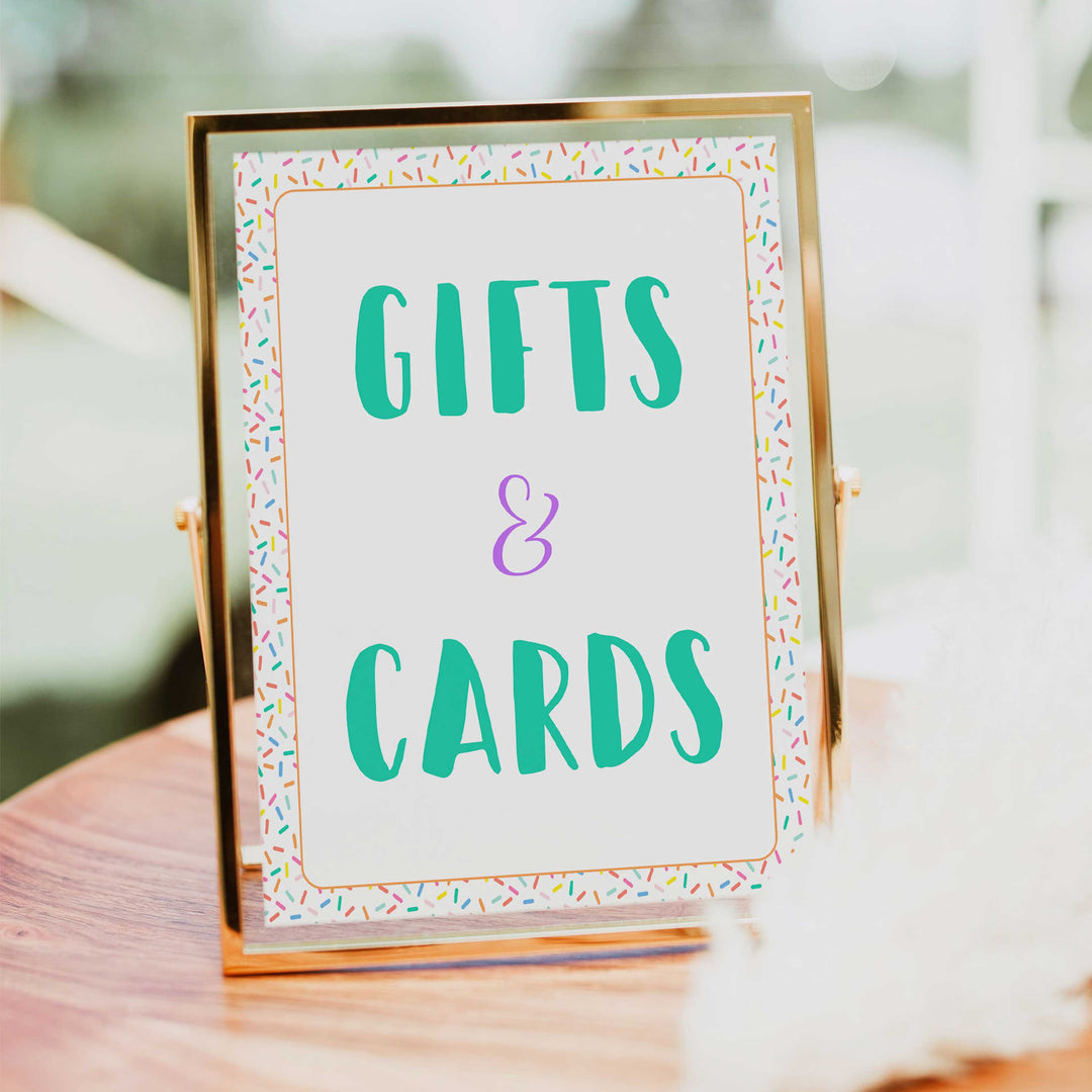 gifts and cards baby table signs, gifts and cards signs, Baby sprinkle baby decor, printable baby table signs, printable baby decor, baby sprinkle table signs, fun baby signs, baby sprinkle fun baby table signs