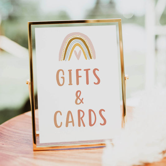 gifts and cards baby table signs, Boho rainbow baby decor, printable baby table signs, printable baby decor, baby boho rainbow table signs, fun baby signs, baby boho rainbow fun baby table signs