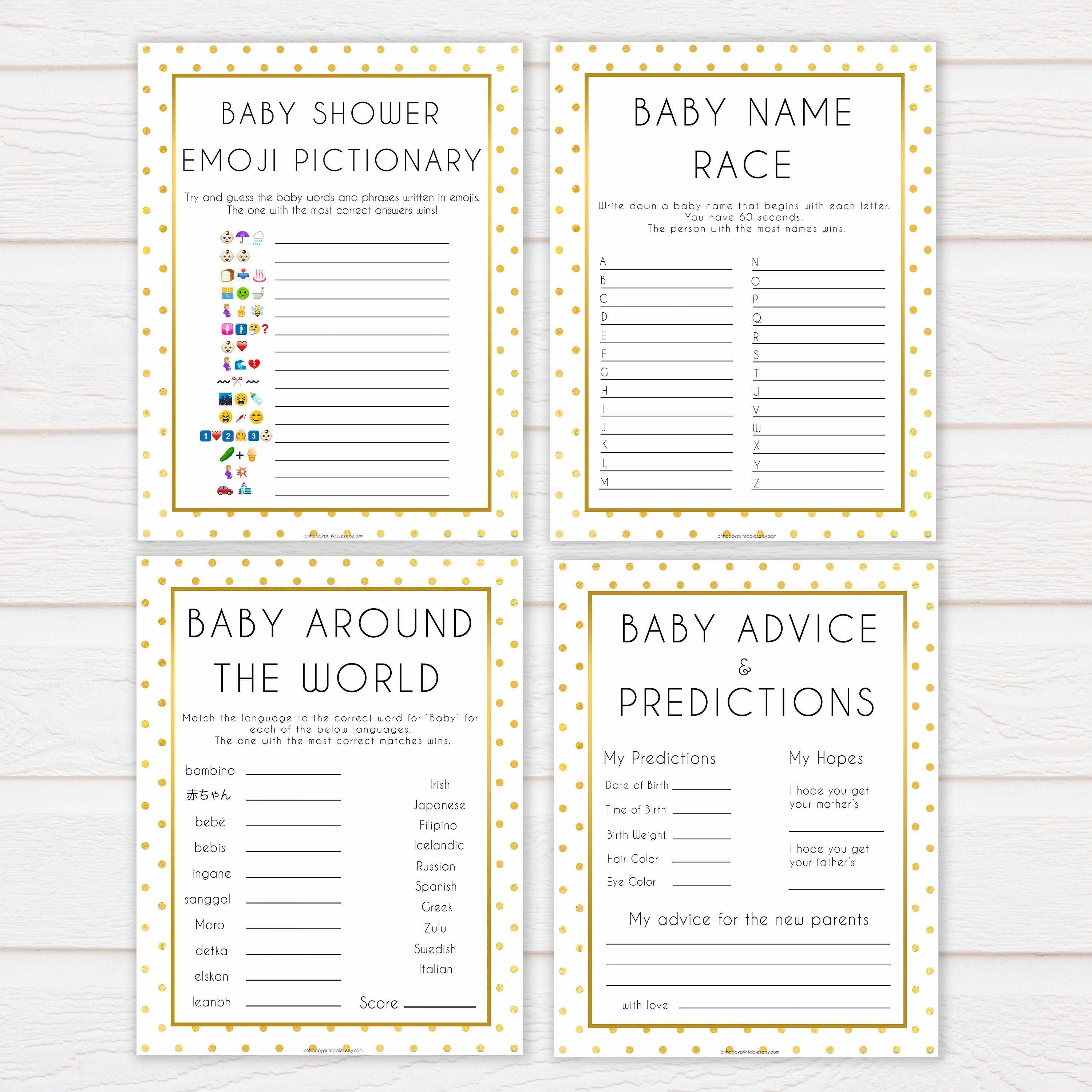 10 baby shower games, 10 baby bundles, Printable baby shower games, baby gold dots fun baby games, baby shower games, fun baby shower ideas, top baby shower ideas, gold glitter shower baby shower, friends baby shower ideas
