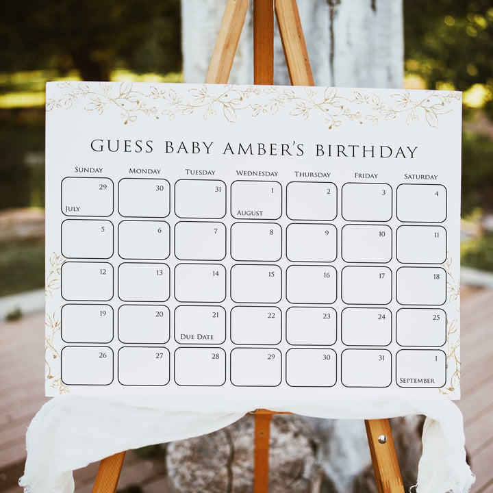 baby birthday predictions game, Printable baby shower games, gold leaf baby games, baby shower games, fun baby shower ideas, top baby shower ideas, gold leaf baby shower, baby shower games, fun gold leaf baby shower ideas