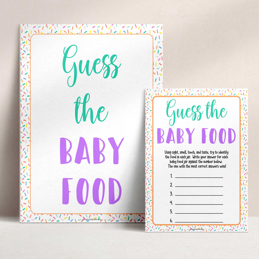 guess the baby food game, Printable baby shower games, baby sprinkle fun baby games, baby shower games, fun baby shower ideas, top baby shower ideas, sprinkle shower baby shower, friends baby shower ideas
