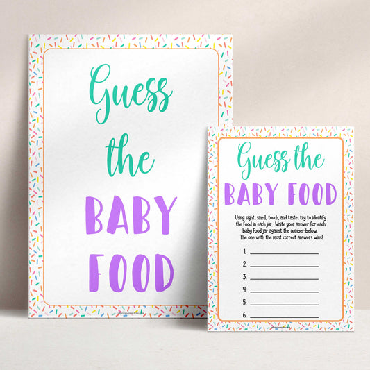 guess the baby food game, Printable baby shower games, baby sprinkle fun baby games, baby shower games, fun baby shower ideas, top baby shower ideas, sprinkle shower baby shower, friends baby shower ideas