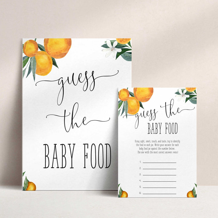 guess the baby food game, Printable baby shower games, little cutie baby games, baby shower games, fun baby shower ideas, top baby shower ideas, little cutie baby shower, baby shower games, fun little cutie baby shower ideas, citrus baby shower games, citrus baby shower, orange baby shower