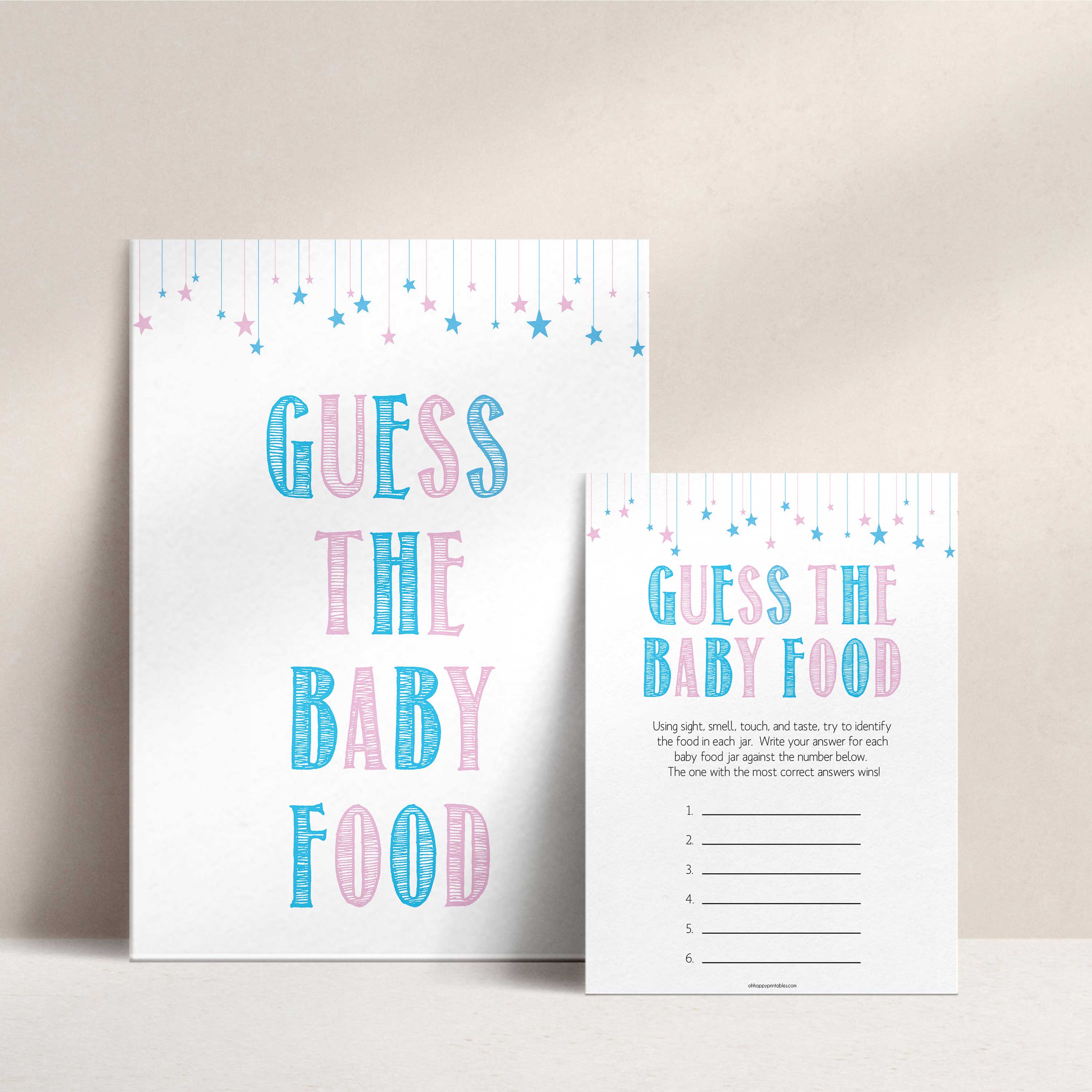 Gender reveal baby games, guess the baby food baby game, gender reveal shower, fun baby games, gender reveal ideas, popular baby games, best baby games, printable baby games, gender reveal baby games
