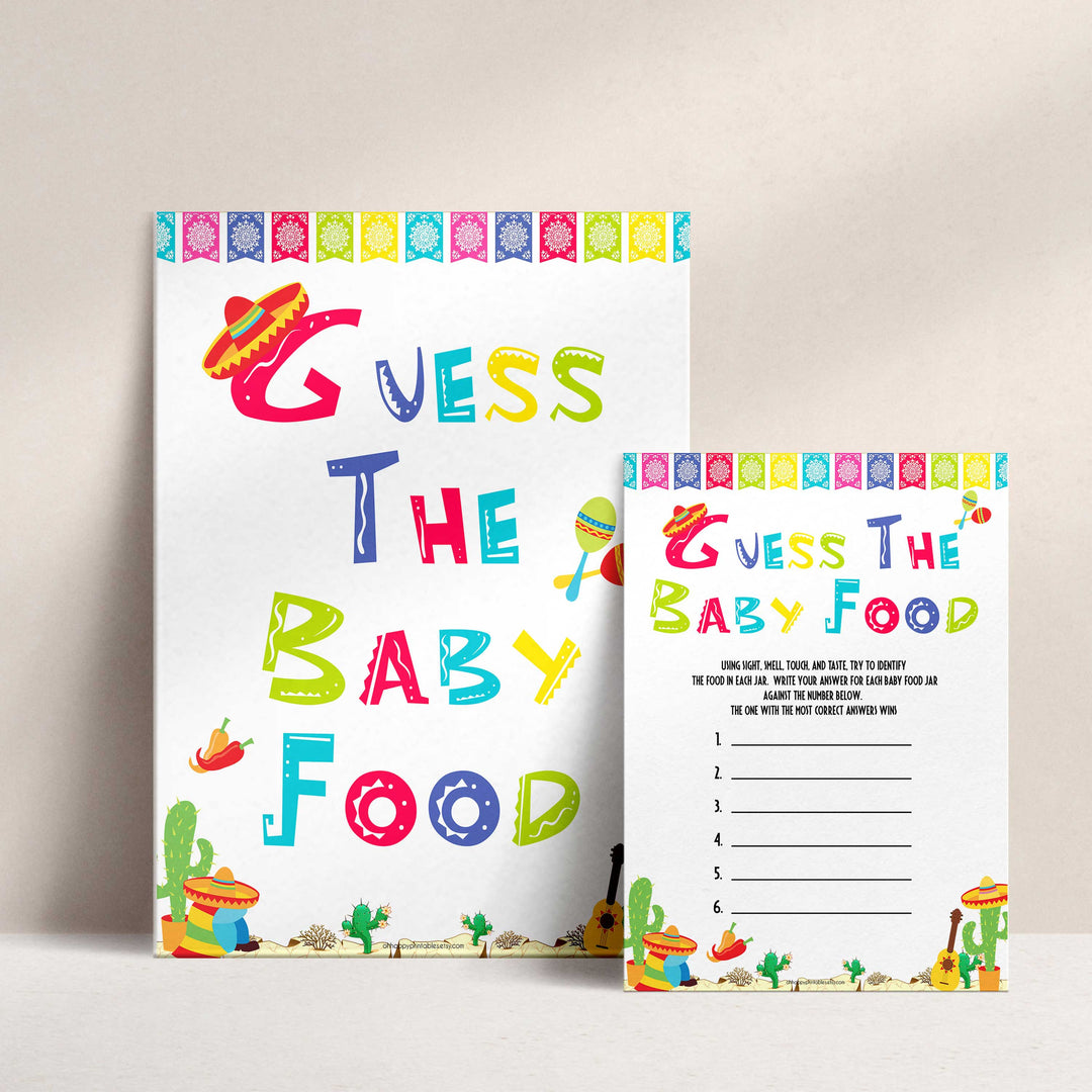 guess the baby food game, Printable baby shower games, Mexican fiesta fun baby games, baby shower games, fun baby shower ideas, top baby shower ideas, fiesta shower baby shower, fiesta baby shower ideas