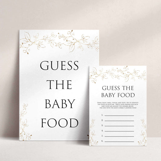 guess the baby food game, Printable baby shower games, gold leaf baby games, baby shower games, fun baby shower ideas, top baby shower ideas, gold leaf baby shower, baby shower games, fun gold leaf baby shower ideas