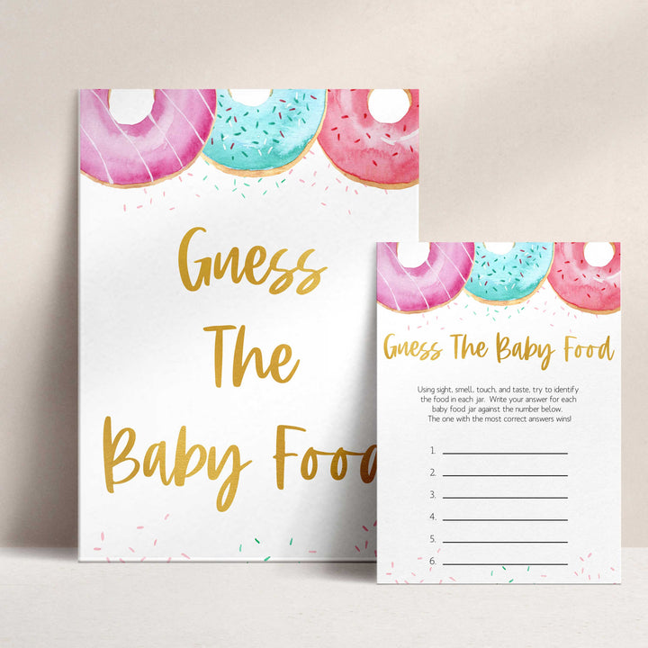 guess the baby food game, Printable baby shower games, donut baby games, baby shower games, fun baby shower ideas, top baby shower ideas, donut sprinkles baby shower, baby shower games, fun donut baby shower ideas