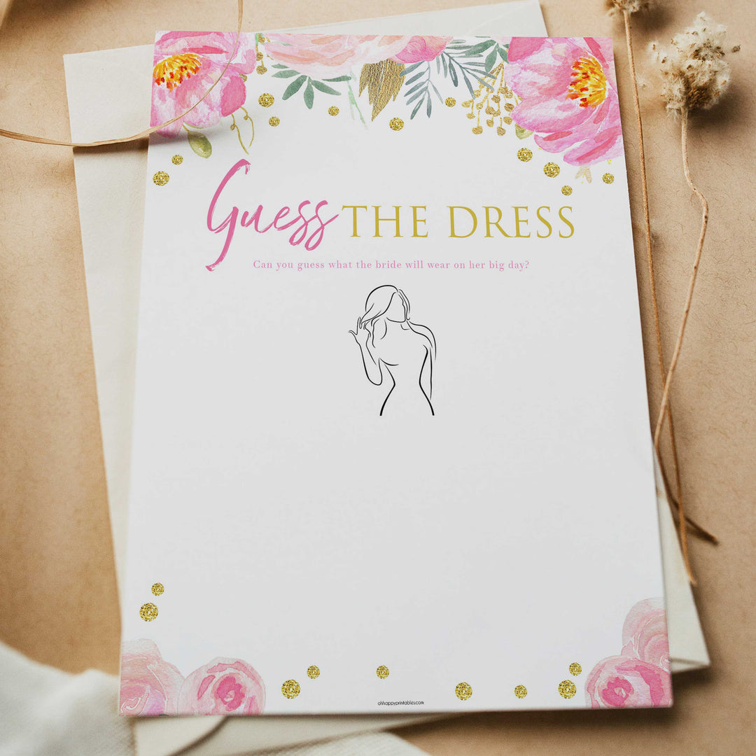Guess the Dress Bridal Shower Game | Shop Printable Bridal Shower Games OhHappyPrintables Guess the Dress Bridal Shower Game | Shop Printable Bridal Shower Games OhHappyPrintables