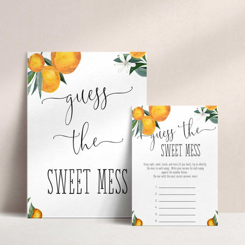 guess the sweet mess baby shower game, Printable baby shower games, little cutie baby games, baby shower games, fun baby shower ideas, top baby shower ideas, little cutie baby shower, baby shower games, fun little cutie baby shower ideas, citrus baby shower games, citrus baby shower, orange baby shower