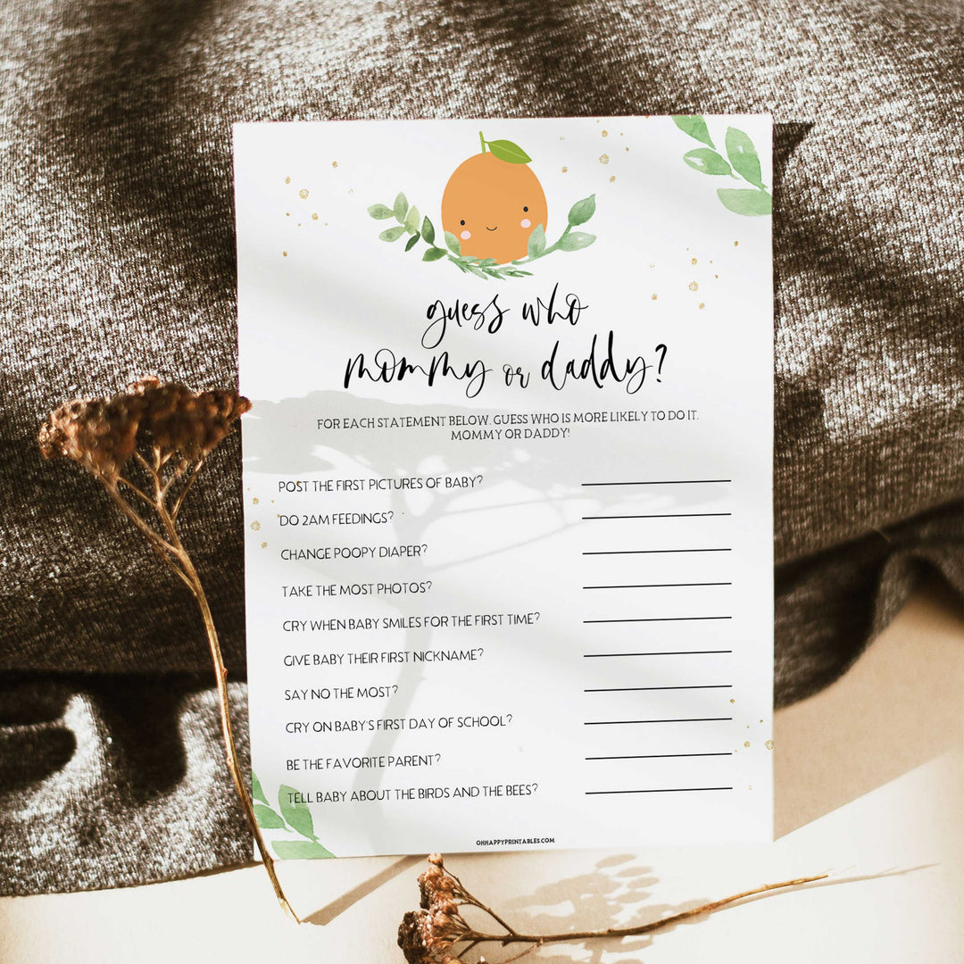 little cutie editable guess who baby shower game, printable baby shower games, little cutie baby shower games