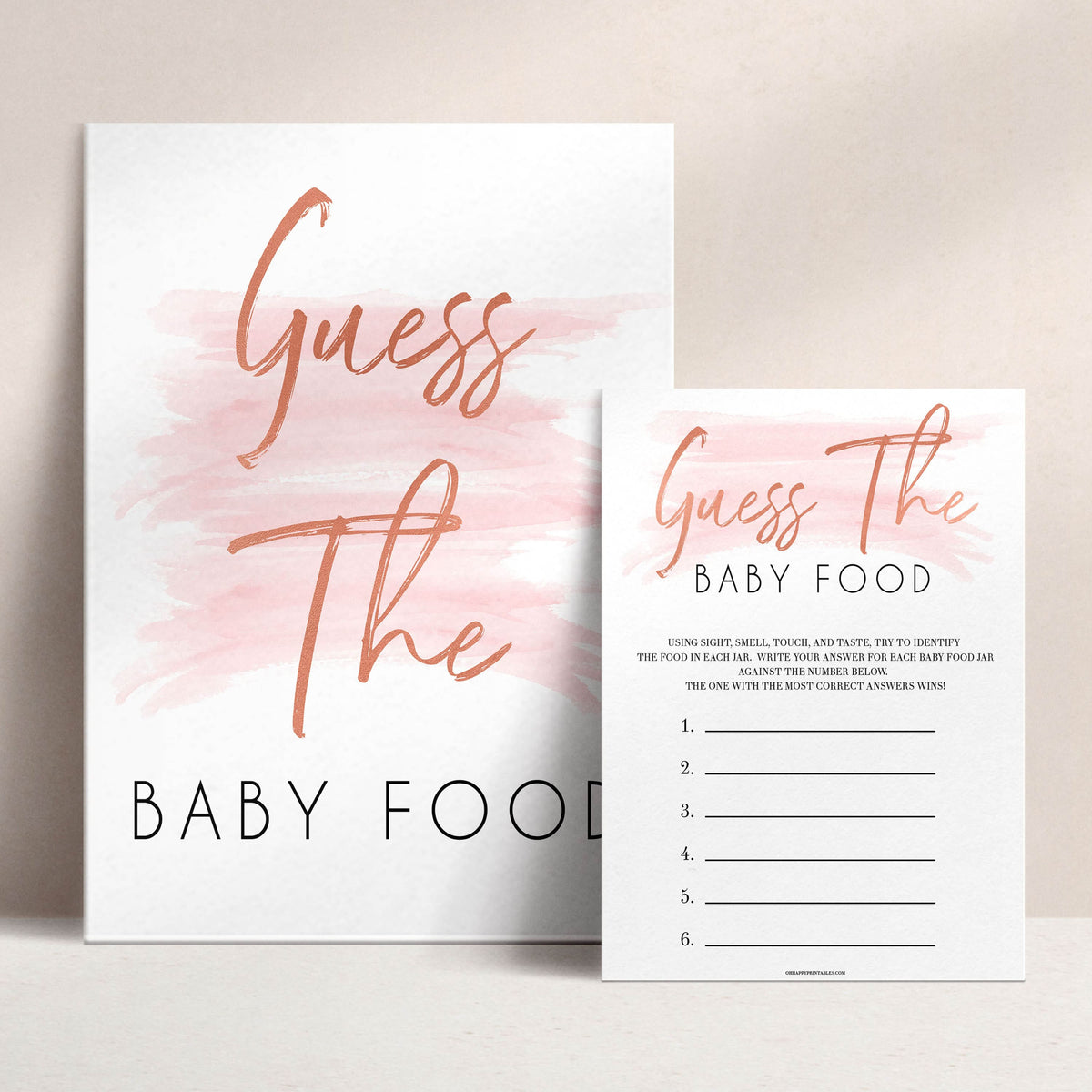 Pink Swash Baby Shower Guess The Baby Food, Printed Baby Shower Games, Guess The Baby Food, Pink Baby Shower Games, Guess The Baby Food, popular baby games, printable baby games