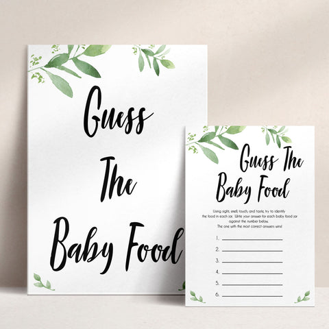 Botanical Baby Shower Guess The Baby Food, Eucalyptus Baby Shower Guess The Baby Food, Botanical Baby Shower Games, Guess The Baby Food, amazing baby shower games, best baby shower games