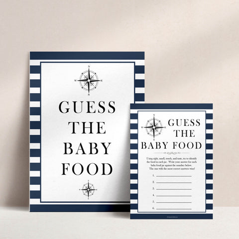 Nautical baby shower games, guess the baby food baby shower games, printable baby shower games, baby shower games, fun baby games, ahoy its a boy, popular baby shower games, sailor baby games, boat baby games