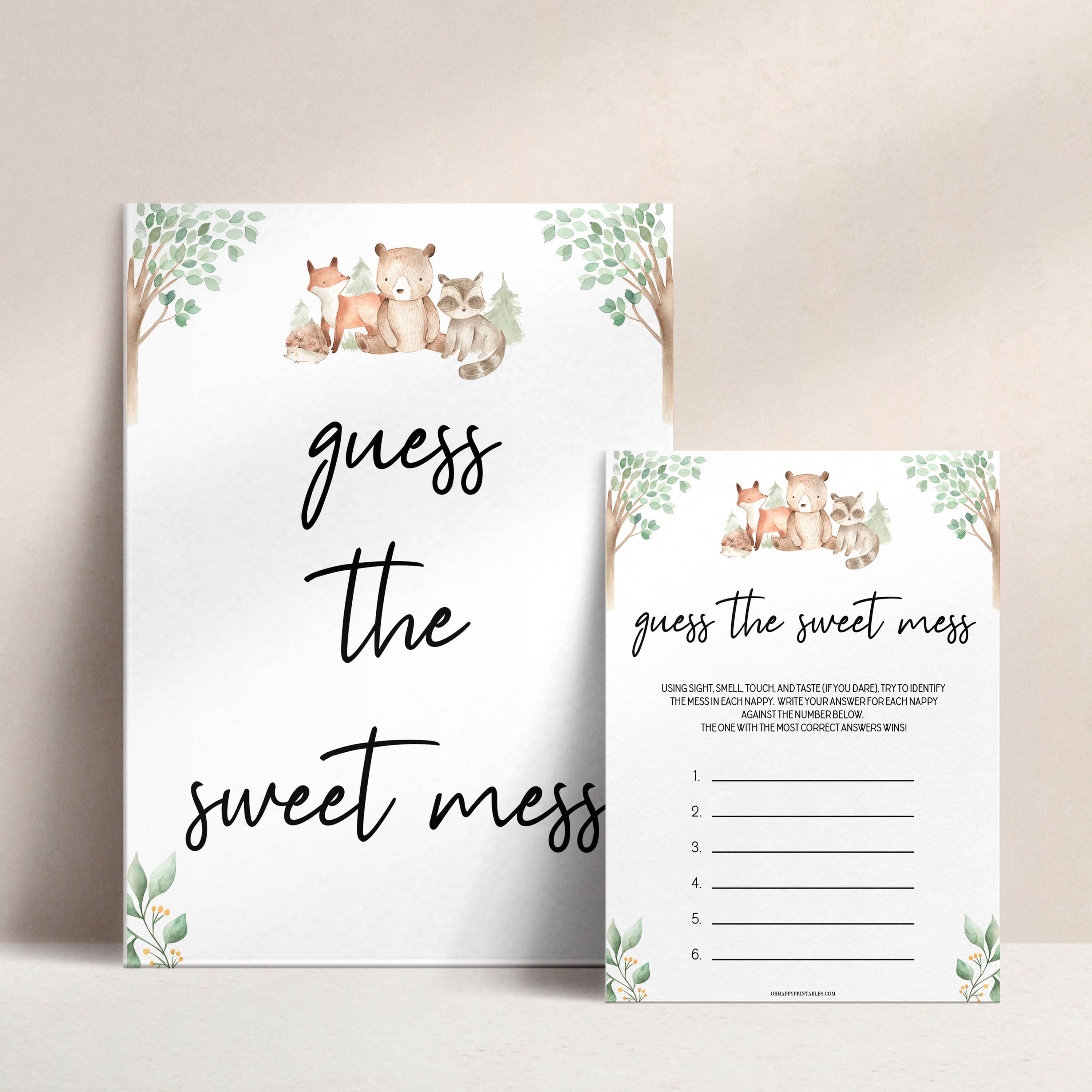guess the sweet mess game, Printable baby shower games, woodland animals baby games, baby shower games, fun baby shower ideas, top baby shower ideas, woodland baby shower, baby shower games, fun woodland animals baby shower ideas