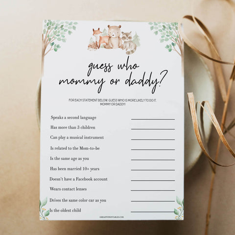 guess who baby shower games, Printable baby shower games, woodland animals baby games, baby shower games, fun baby shower ideas, top baby shower ideas, woodland baby shower, baby shower games, fun woodland animals baby shower ideas