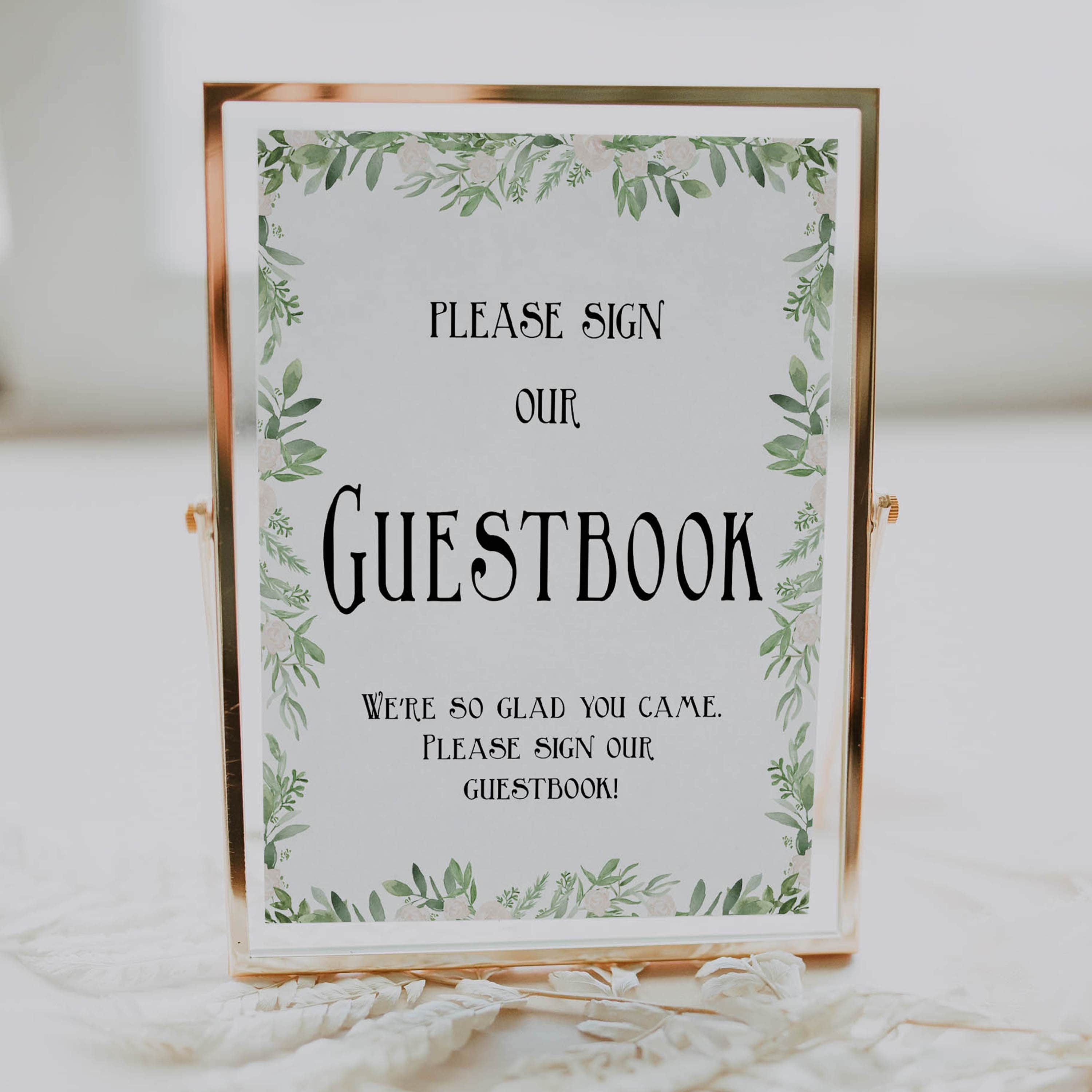 Printable Bridal Shower Guest Sign In Signs