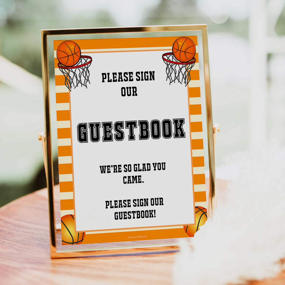 guestbook sign, guestbook baby sign, Basketball baby decor, printable baby table signs, printable baby decor, Basketball table signs, fun baby signs, Basketball fun baby table signs
