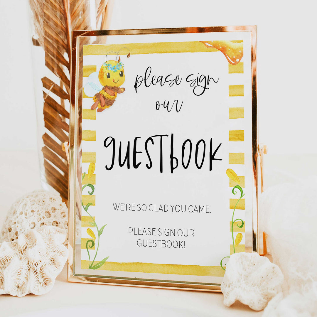 guestbook baby table sign, guestbook baby sign, Mommy to bee baby decor, printable baby table signs, printable baby decor, mommy bee table signs, fun baby signs, mummy bee fun baby table signs