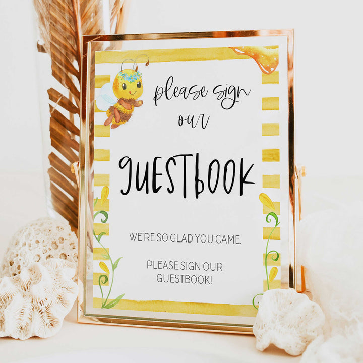guestbook baby table sign, guestbook baby sign, Mommy to bee baby decor, printable baby table signs, printable baby decor, mommy bee table signs, fun baby signs, mummy bee fun baby table signs