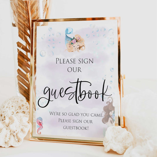 guestbook baby shower table signs, Little mermaid baby decor, printable baby table signs, printable baby decor, baby little mermaid table signs, fun baby signs, baby little mermaid fun baby table signs