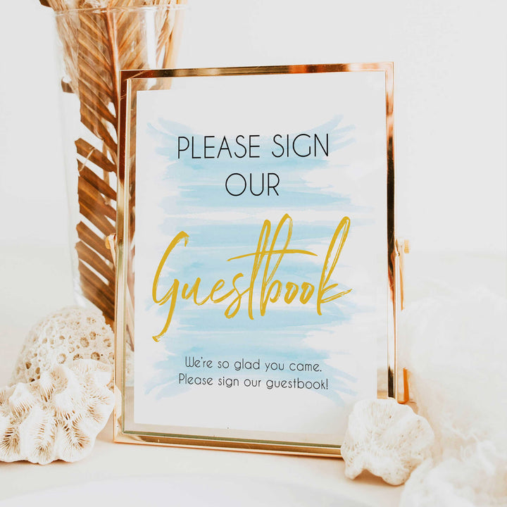 blue swash baby shower decor, printable baby decor, baby shower guestbook sign, baby decor, fun baby shower ideas