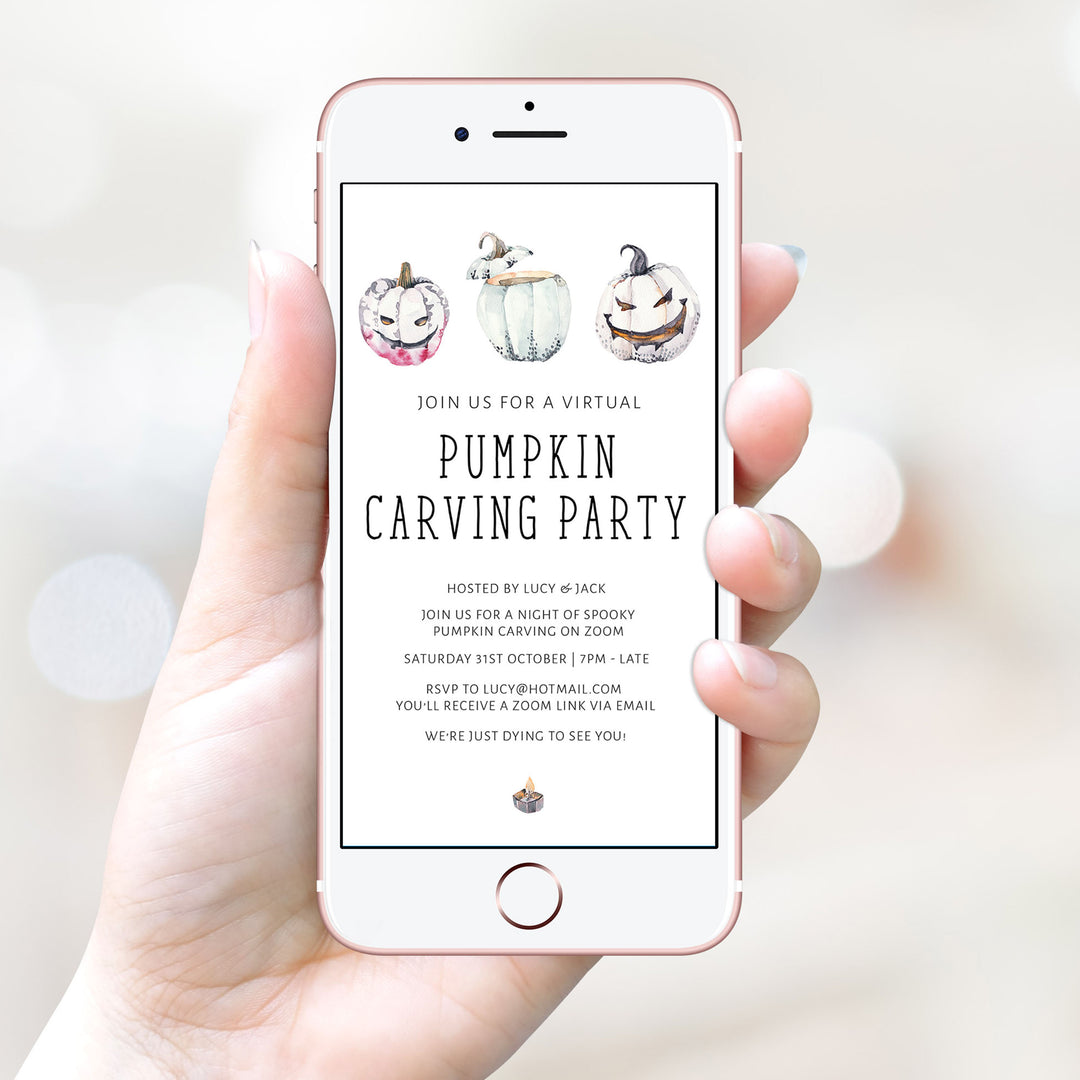 virtual pumpkin carving, virtual halloween invitation, halloween invitations, editable halloween invitations, cell phone halloween invitations, spooky halloween invitations, drink up witches